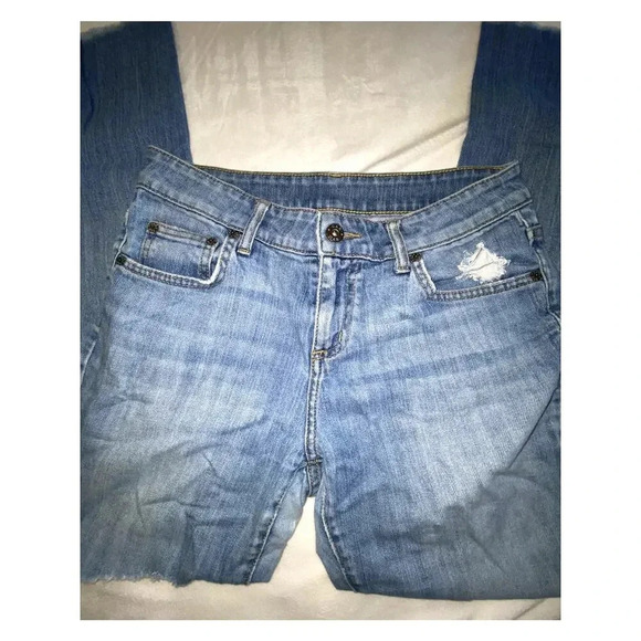 Carmar Womens Distressed Raw Hem Straight Leg Jean Size 25 - Picture 2 of 7